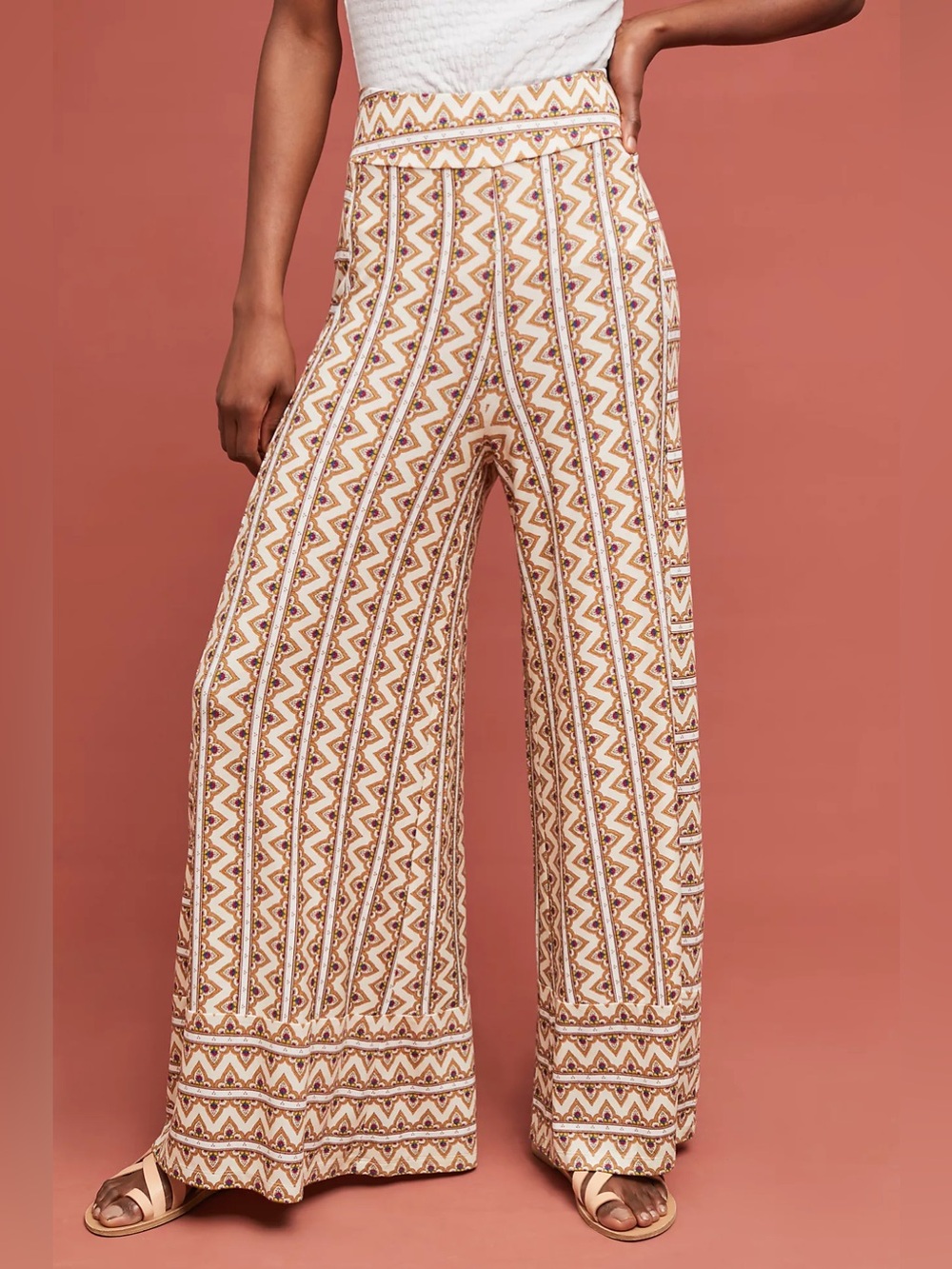 Farm Rio Striped Wide-Leg Pants size small